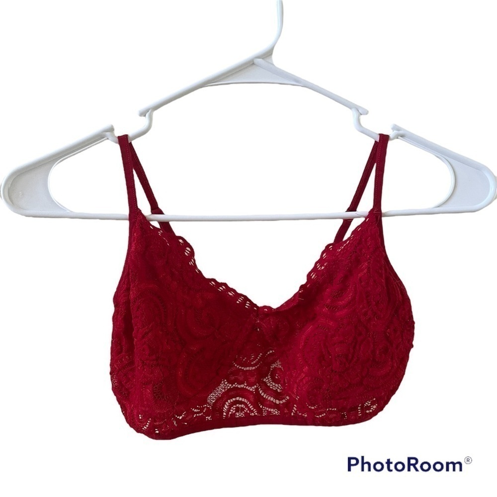 Fashion nova bralette red lace size medium